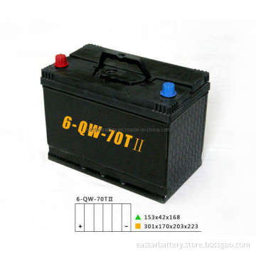 JIS 12V 70ah Calcium Silver Quality Smf Car Battery (57024L MF)